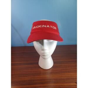 Hackinator Red Visor Adjustable Made By Dog Daze Black Label